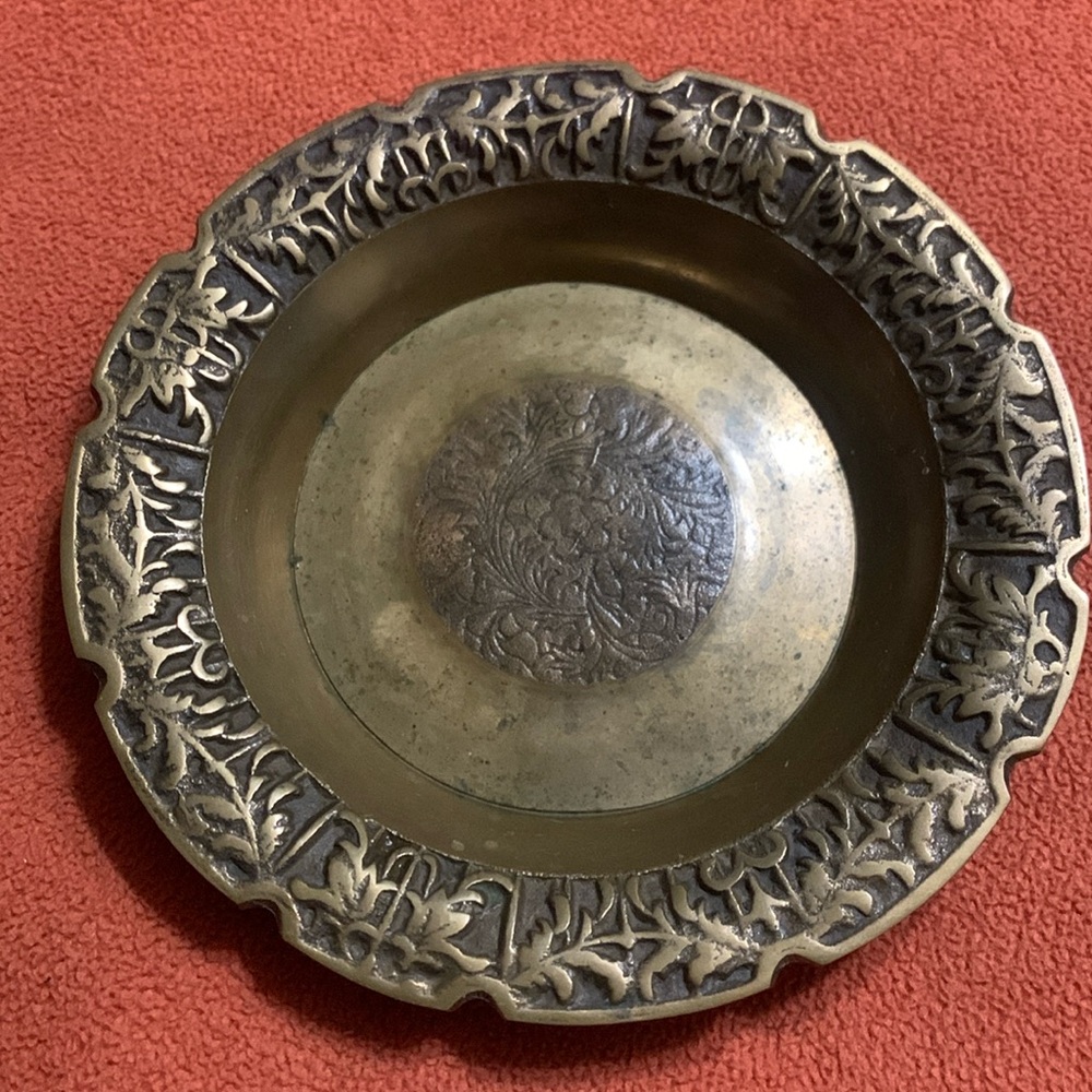 Vintage Solid Brass Trinket Dish / Ashtray 5 1/2 in made in Korea